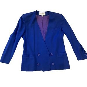 Vintage Christian Dior Le Suit Blazer Royal Blue Women's size 8
